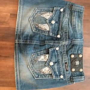 Miss Me Jean Mini Skirt size 25 - wings